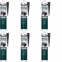 Bond It Roof-Mate, Roof and Gutter Sealant, Black, 310ml (Pack of 6)