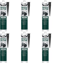 Bond It Roof-Mate, Roof and Gutter Sealant, Black, 310ml (Pack of 6)
