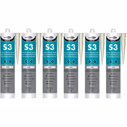 Bond it S3 Ivory High Performance Sanitary Grade Silicone Sealant, 310ml (Pack of 6)