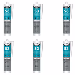 Bond It S3 Sanitary Silicone Sealant EU3 White, 310ml BDS3WH (Pack of 6)