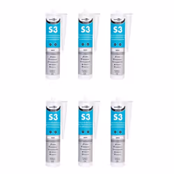Bond It S3 Sanitary Silicone Sealant EU3 White, 310ml  BDS3WH (Pack of 6)