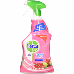 Dettol Power Fresh Pomegranate Antibacterial Multi Purpose Trigger Spray 1 Litre (Pack of 6)