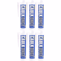 Everbuild Caulk Once Premium Quality Acrylic Caulk, White, 295 ml     CLKONCEWE3 (Pack of 6)