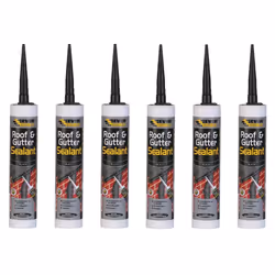 Everbuild Everflex Roof and Gutter Sealant, Black, 300ml    ROOF (Pack of 6)