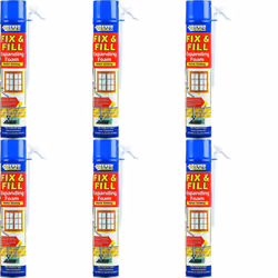 Everbuild Fix and Fill Quick Setting Expanding Foam, 750 ml   EVFF7 (Pack of 6)