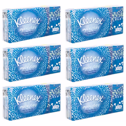 Kleenex Everyday Tissues 8 Packs Soft Facial, Travel, Pocket Tissues (Pack of 6)