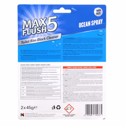 Max Flush 5 Ocean Spray Toilet Rim Block Cleaner (Twin Pack) (Pack of 6)