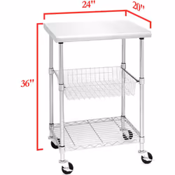 Seville Classics Professional Chef Table Top with Shelving