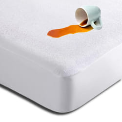 Dolce Vari Permium 100% Waterproof Terry Towel Mattress Protector Topper Cover 40cm Depth Fitted Bed Sheets Waterproof & Breathable Mattress (White,