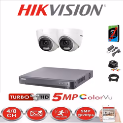 HIKVISION CCTV SYSTEM 5MP DS-2CE72HFT-F KIT - 2 Cameras, 6TB