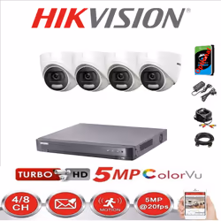 HIKVISION CCTV SYSTEM 5MP DS-2CE72HFT-F KIT - 4 Cameras, 2TB