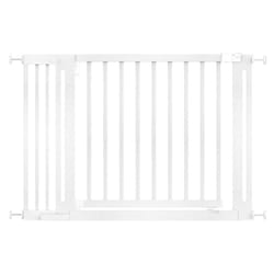 Safetots Wooden Elegance Gate - White, 115cm - 123cm