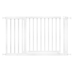 Safetots Wooden Elegance Gate - White, 125cm - 133cm