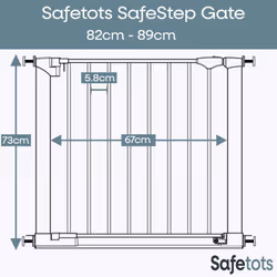 Safetots Safestep Baby Gate - White, 82cm - 89cm