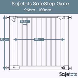 Safetots Safestep Baby Gate - White, 96cm - 103cm