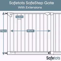 Safetots Safestep Baby Gate - White, 131cm - 138cm