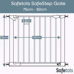 Safetots Safestep Baby Gate - Black, 75cm - 82cm