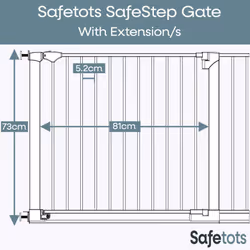 Safetots Safestep Baby Gate - Black, 117cm - 124cm