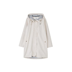 LightHouse Women's Long Beachcomber Jacket - Ladies 3/4 length Windproof Spring Summer Outdoor Coat with Hood - 14, Cream