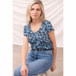Ariana Womens T-Shirt - UK 20, Navy Floral