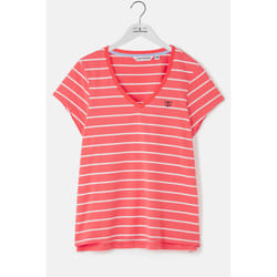 Ariana Womens T-Shirt - UK 14, Deep Coral Stripe