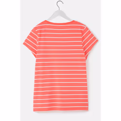 Ariana Womens T-Shirt - UK 14, Deep Coral Stripe