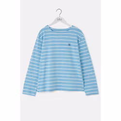 Causeway Womens Breton Top - UK 20, Marine Blue Stripe