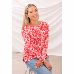 Causeway Womens Breton Top - UK 14, Raspberry Floral