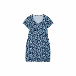 LightHouse Women's Lydia Dress - Ladies Cotton Stretch Scoop Neck Casual Dress with Pockets - 14, Navy Floral