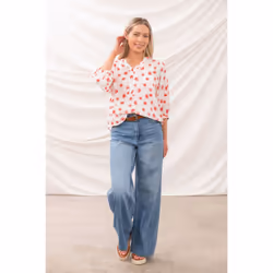 Lola Womens Blouse - UK 18, Soft Pink Floral