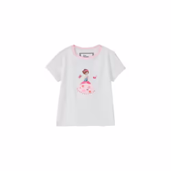 LightHouse Girls Causeway Tee - Kids Short-Sleeved Cotton Stretch T-Shirt - 7-8 Yrs, Princess Print