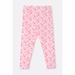 Mollie Leggings Soft Cotton Stretch - 3-4 Yrs, Baby Pink Floral