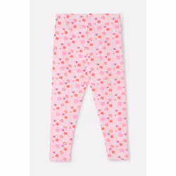 Mollie Leggings Soft Cotton Stretch - 3-4 Yrs, Baby Pink Floral