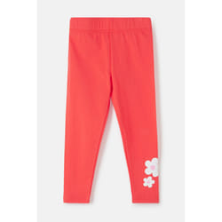 Mollie Leggings Soft Cotton Stretch - 3-4 Yrs, Coral Flower