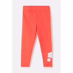 Mollie Leggings Soft Cotton Stretch - 4-5 Yrs, Coral Flower