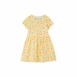 LightHouse Girls' Marnie Jersey Dress - Kids' Cotton Stretch Dress - 1-2 Yrs, Spring Garden