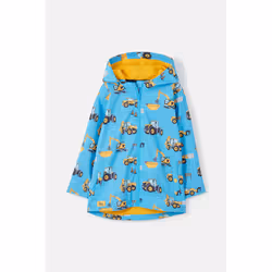 Ethan Kids Waterproof Jacket - 6-7 Yrs, Tractor Wind Turbine Print