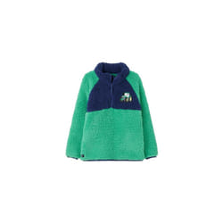LightHouse Boys' Caden Boys Fleece - Kids' Funnel Necked Half-Zip Fleece - 3-4 Yrs, Green Tractor