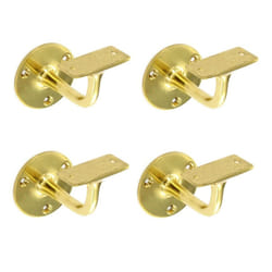 4 Brass Staircase Handrail Bracket Brass 63mm With Screws S2575