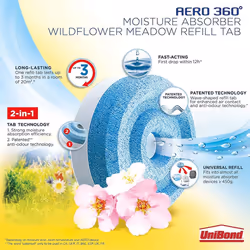 2x AERO 360 Refill Tabs Moisture Absorber Wildflower Dehumidifier 450g