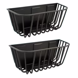2x 62cm Black Manger Wall Trough Planter Basket Plastic Hay Manger
