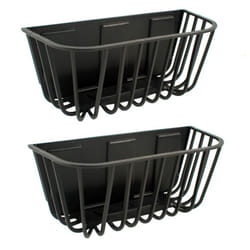 2x 62cm Black Manger Wall Trough Planter Basket Plastic Hay Manger