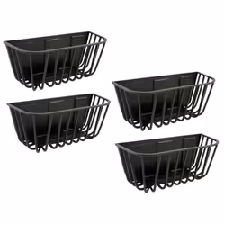 4x 62cm Black Manger Wall Trough Planter Basket Plastic Hay Manger