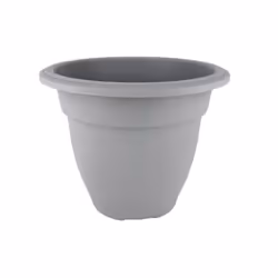 6 Grey Round Bell Plant Pots 30cm Plastic Bell Planter Patio Pot