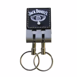Jack Daniels Black Leather Keyring