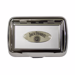 Jack Daniels Oval Satin Chrome Tobacco Tin