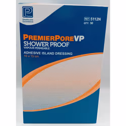 Premierpore VP Adhesive Island Dressings 10cm x 15cm Box of 50 - REF:PM5112N