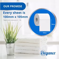Elegance Feather Soft Toilet Roll 54 Rolls | 3-Ply Ultra Soft Bathroom Tissue | Bulk Pack | UK Made