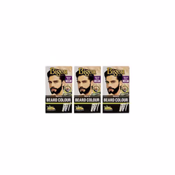 3 x Bigen Men's Beard Colour | No Ammonia Formula with Aloe Extract & Olive Oil - 101 Natural Black