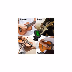 Alfresco Guitar Tuner Clip On, Digital Tuners of Guitar Accessories with Picks, for Acoustic Guitar, Electronic Guitar, Bass, Violin, Ukulel